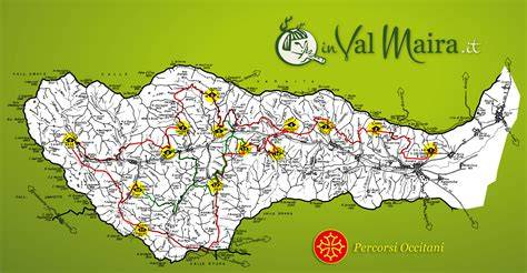 mappa percorsi e-bike valle Maira