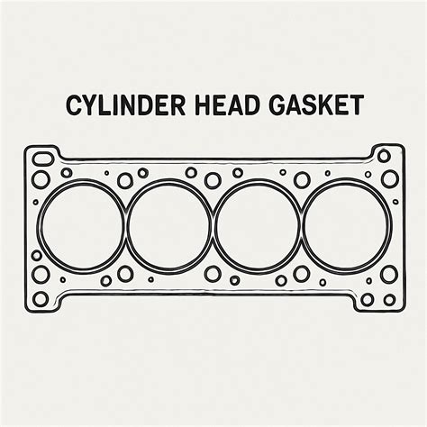 Diagram of a cylinder head with gasket