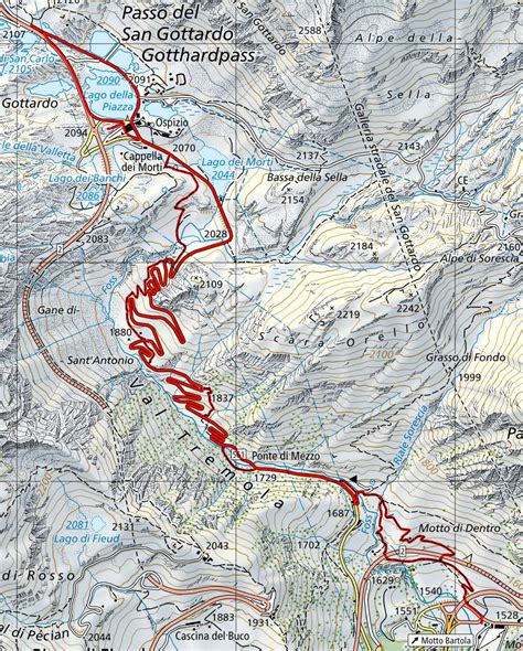 Mappa del percorso ciclistico Malles - Passo del Forno - Zernez
