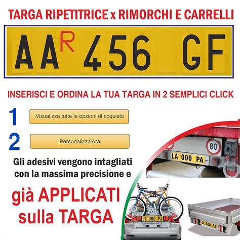 Esempio di targa ripetitrice gialla con sigla 