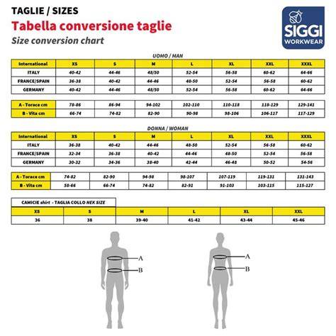 Tabella confronto modelli abbigliamento EKOI