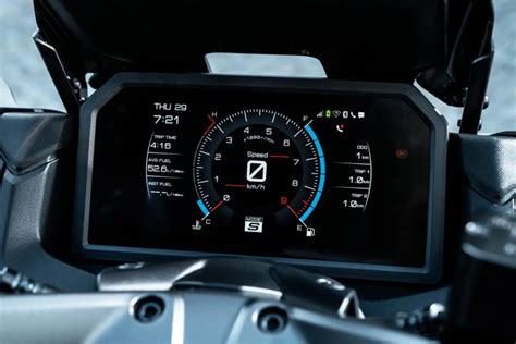Dettaglio del cruscotto TFT di uno Yamaha TMAX