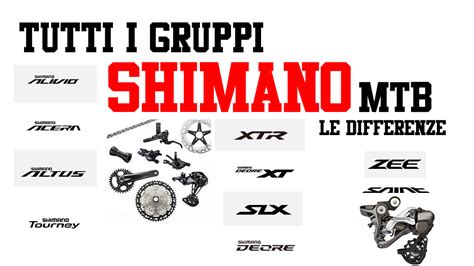 Grafico che mostra l'evoluzione dei gruppi Shimano per MTB