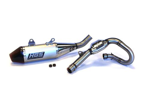 KTM EXC 125 con scarico HGS arancione e fondello in carbonio