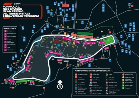 Mappa del circuito della Baldasserona con i punti salienti delle gare storiche