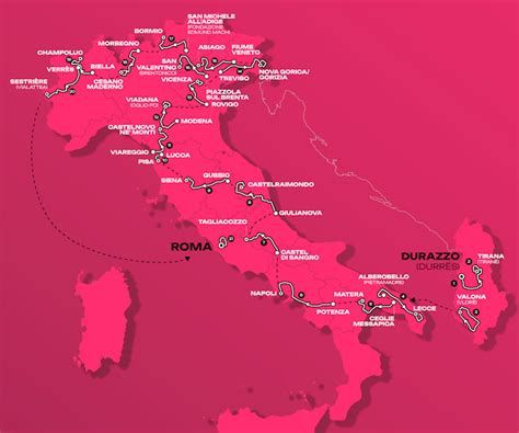 Il percorso del Giro d'Italia