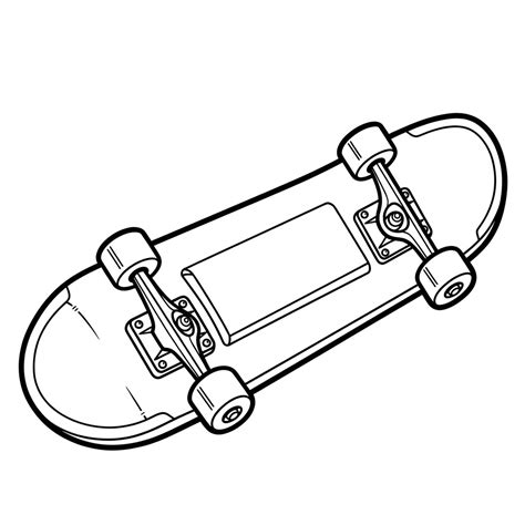 Disegno schematico di un deck da skateboard con indicati nose, tail e wheelbase
