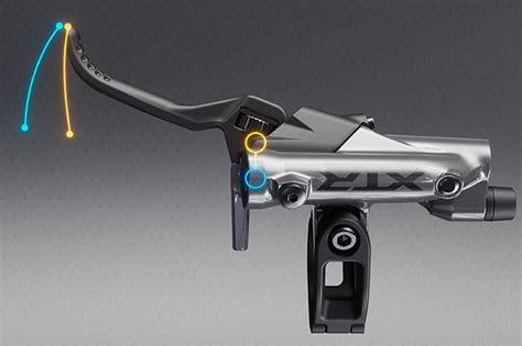 Dettaglio della leva freno Shimano XTR con tecnologia ERGO FLOW