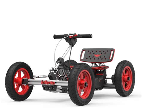 Componenti di un kit go-kart Infento con parti in alluminio