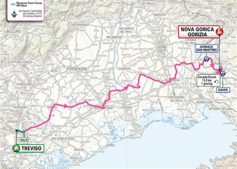 Mappa del percorso ciclistico sull'Etna