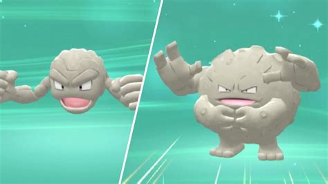 Geodude che si evolve in Graveler