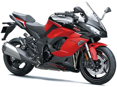 Vista laterale della Kawasaki Ninja 1000 SX con livrea rossa