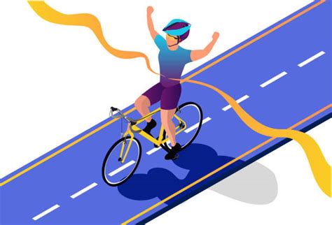 Ciclista che taglia un traguardo volante