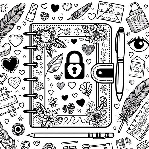 Pagina di un diario creativo con spazi da colorare