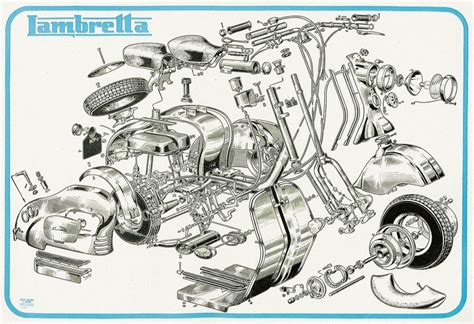 Schema di una Lambretta assicurata con catena a un robusto palo stradale