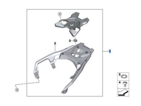 Dettaglio del portapacchi originale BMW R1200R LC.