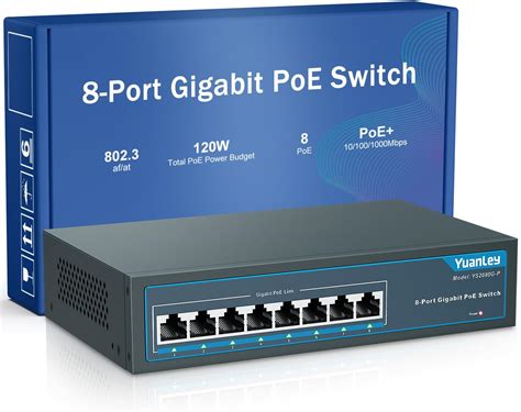 Immagine di uno switch PoE con più porte Ethernet