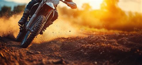 Adventure motorcycle rider on a dirt road