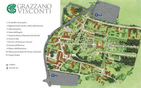 Mappa del borgo di Grazzano Visconti