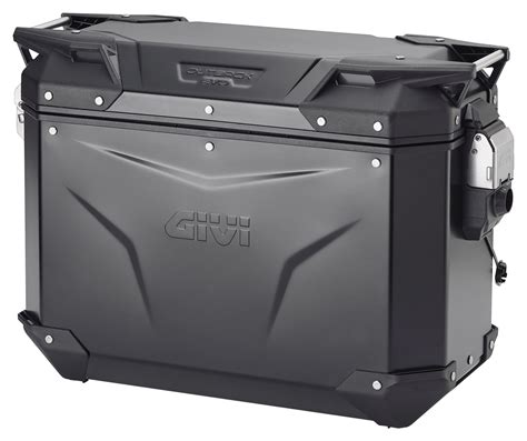 Dettaglio di una valigia laterale Givi Trekker Outback EVO
