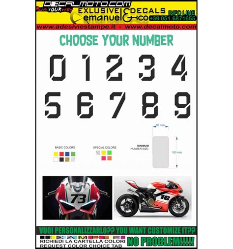 Adesivi con numeri di gara per moto