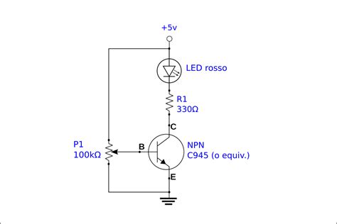 Schema elettrico con diodi in serie per creare una caduta di tensione
