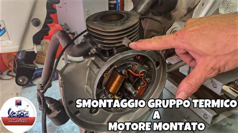Schema di montaggio di un gruppo termico su un motore scooter