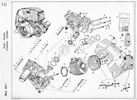 Schema di un motore Piaggio Ape 50
