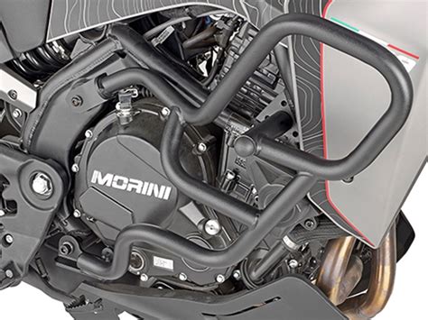 Diagramma di una moto con paramotore evidenziati