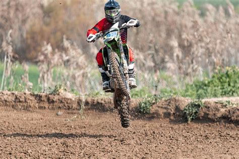 Motocross rider showing determination