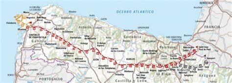 Mappa del Cammino di Santiago