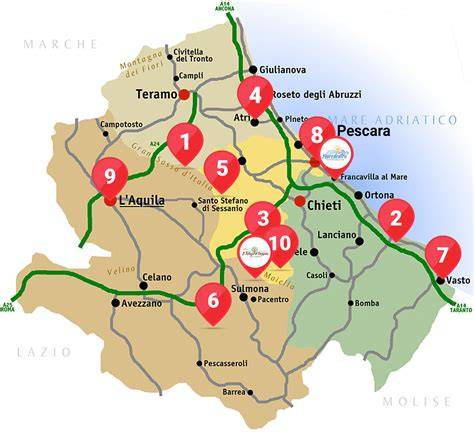 mappa dei percorsi ebike Abruzzo