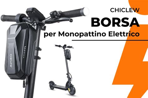 monopattino elettrico con borsa manubrio