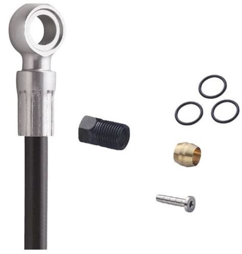 Diagram of Shimano brake hose fittings (straight vs banjo)