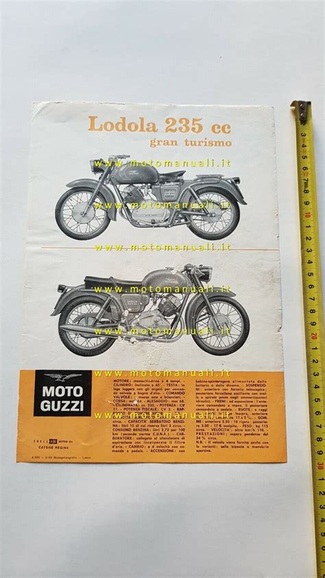 Illustrazione tecnica di una Moto Guzzi Lodola 235 GT