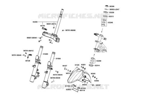 Schema di montaggio parafango su forcella scooter