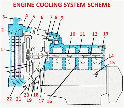 Schema del sistema di raffreddamento di una motocicletta