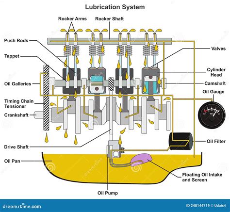 Schema di un motore di motocicletta con focus sul sistema di lubrificazione