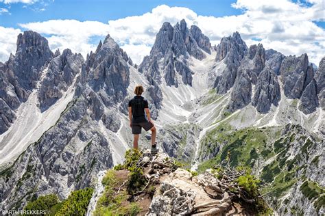 panoramic view of the Dolomites with hiking trails