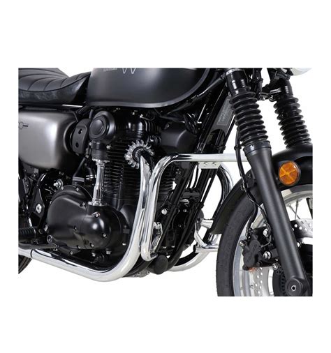 Coppia di telaietti laterali cromati Hepco & Becker su una Kawasaki W800