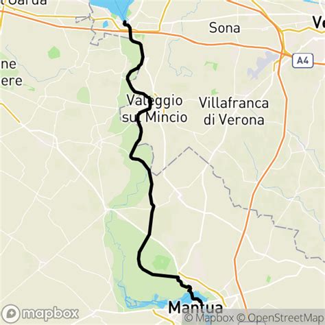 Mappa del percorso ciclabile Traccia Azzurra