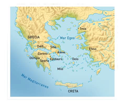 Mappa dell'antica Grecia e dell'Epiro