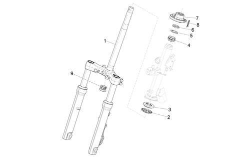 Dettaglio tecnico forcella scooter Benelli 491