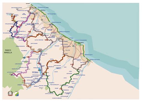 Mappa della rete ciclabile dell'Emilia-Romagna