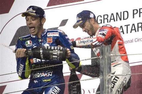 Andrea Dovizioso e Valentino Rossi sul podio