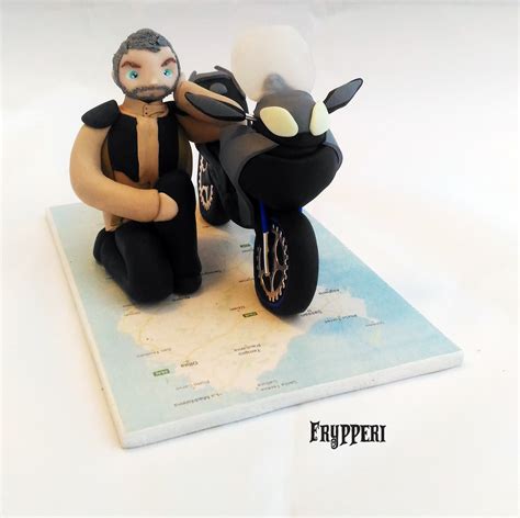Cake topper motociclista personalizzato