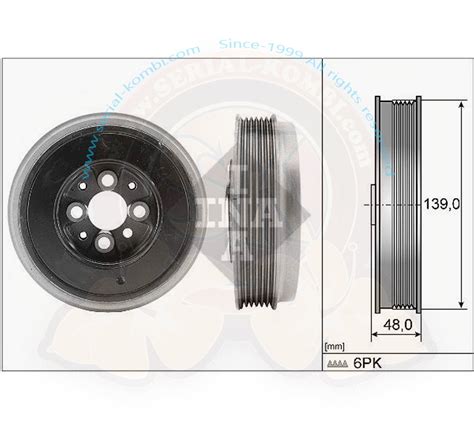 Illustrazione dettagliata di una puleggia albero motore con smorzatore in gomma