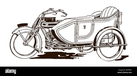 Illustrazione di un prototipo di motocicletta antica