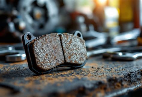 Meccanico che controlla le pastiglie dei freni di uno scooter