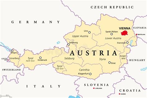 Mappa dell'Austria con evidenziata la regione dell'Alta Austria